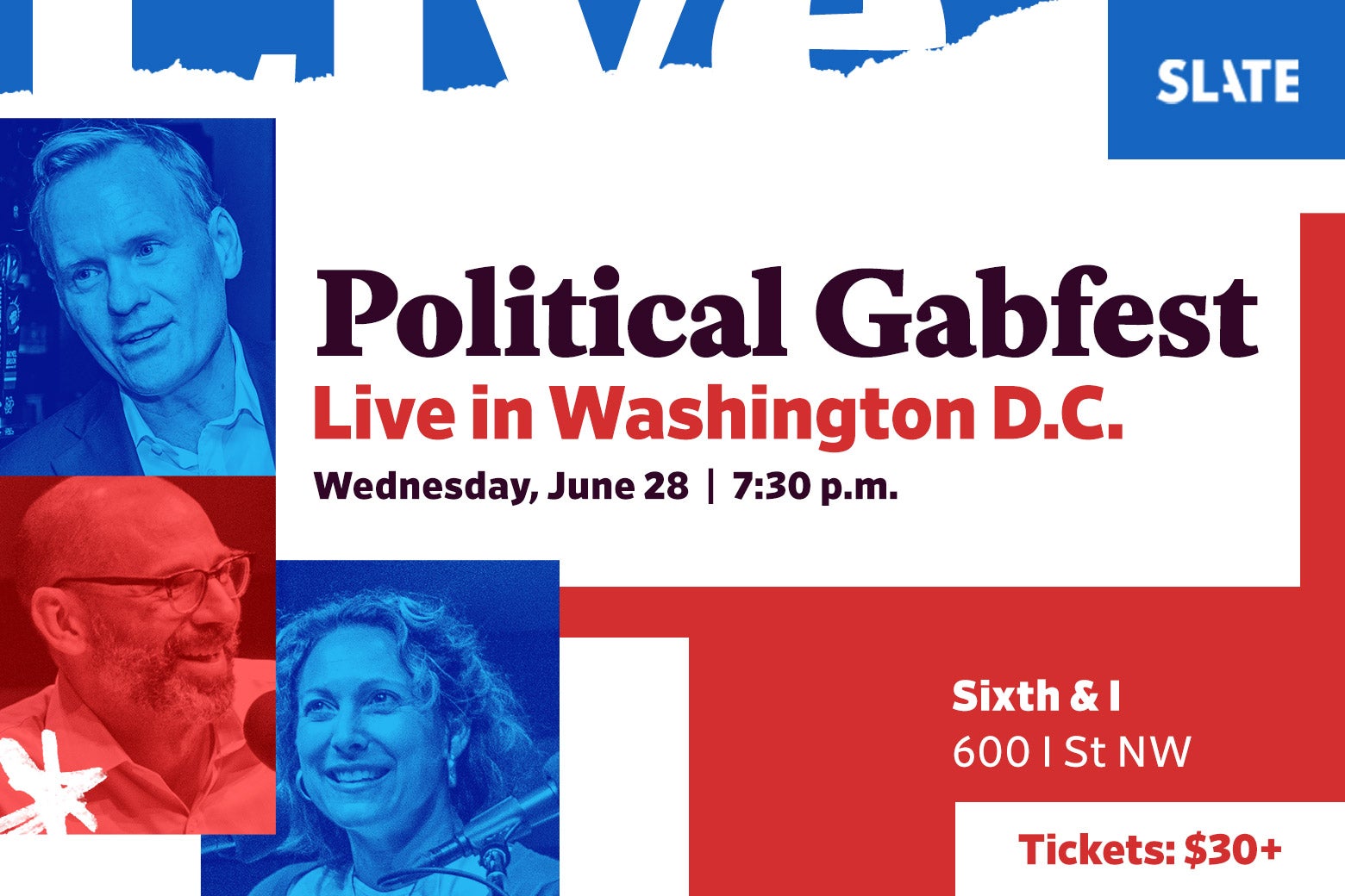 political gabfest logo with event descriptive text.

