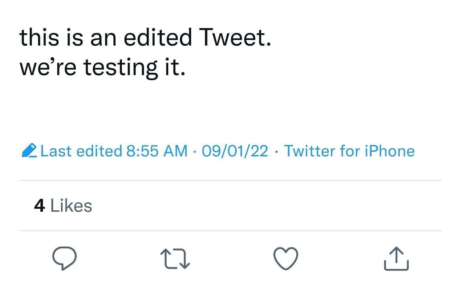 A screenshot of an edited tweet.