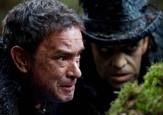 Zachry (Tom Hanks) and the demon Old Georgie (Hugo Weaving) in Cloud Atlas.