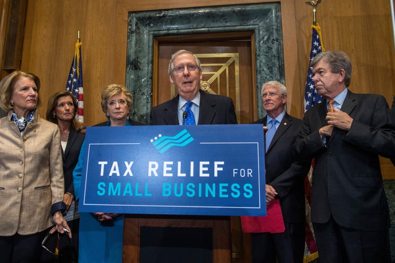 US Senate Majority Leader Mitch McConnell, Republican of Kentucky, speaks about tax reform on Capitol Hill in Washington, DC, November 30, 2017. / AFP PHOTO / SAUL LOEB        (Photo credit should read SAUL LOEB/AFP/Getty Images)