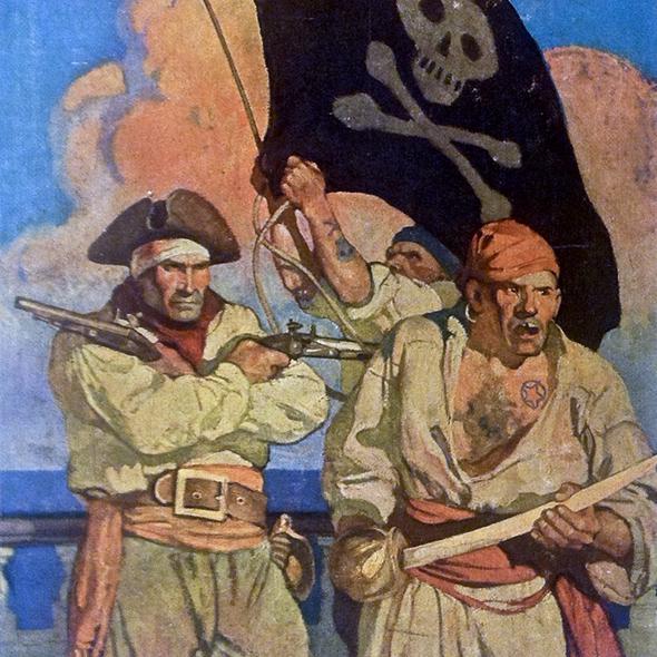 Treasure Island book cover illustration, 1911