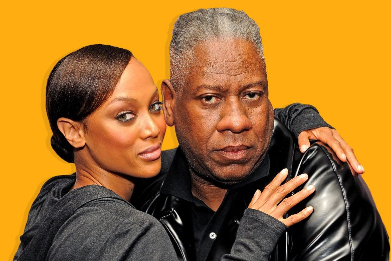 Andre Leon Talley and Tyra Banks. 