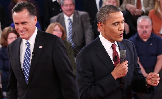 Mitt Romney and Barack Obama.