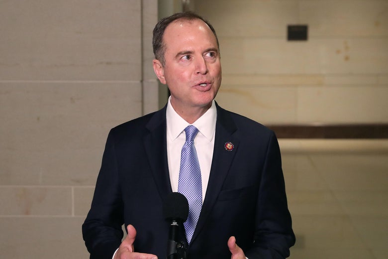 Adam Schiff speaks to the media at the U.S. Capitol on March 6, 2019 in Washington, D.C.