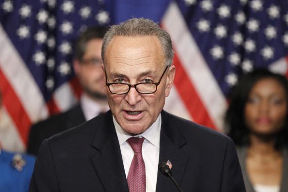 U.S. Senator Chuck Schumer, part of the U.S. Senate's Gang on Eight, speaks during a news briefing on Capitol Hill in Washington, April 18, 2013.