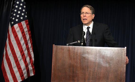 National Rifle Association Executive Vice President Wayne LaPierre calls on Congress to pass a law putting armed police officers in every school in America.