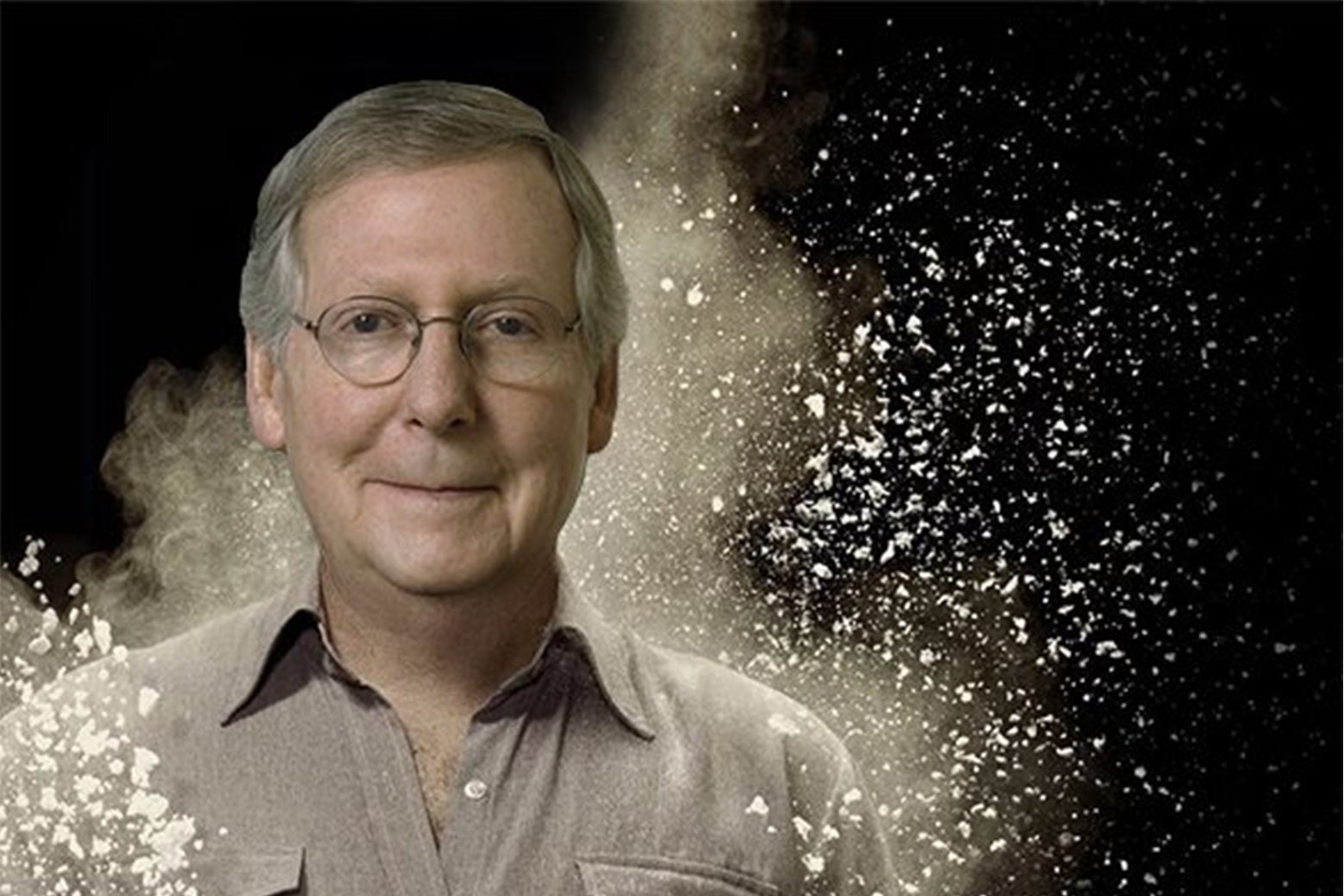Mitch McConnell photoshopped into a promotional image from Narcos.