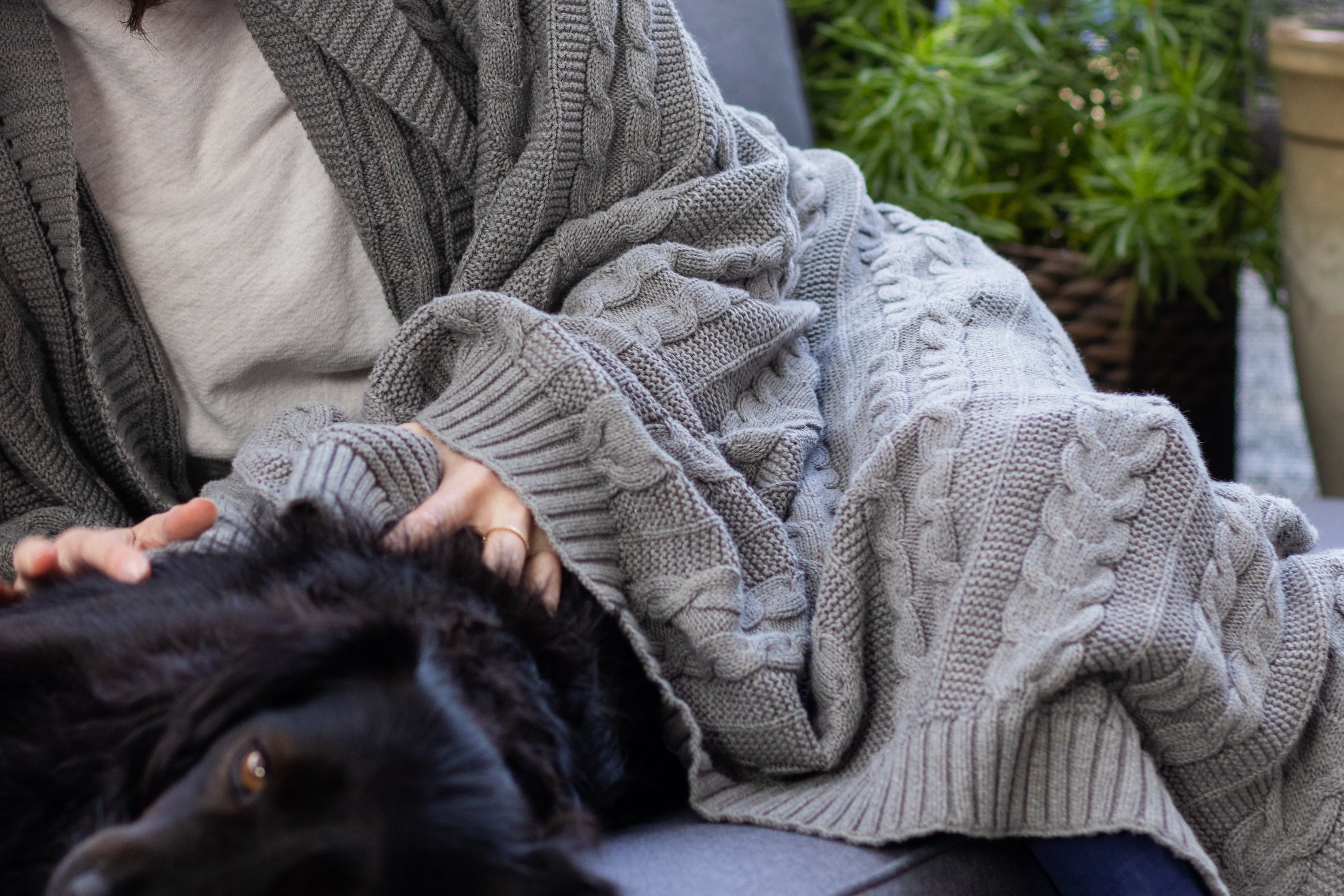 Boll & Branch Cable Knit Throw