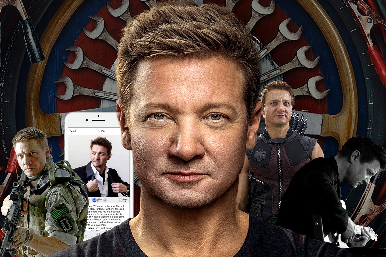 Jeremy Renner the action star, Jeremy Renner the app, Jeremy Renner the musician.