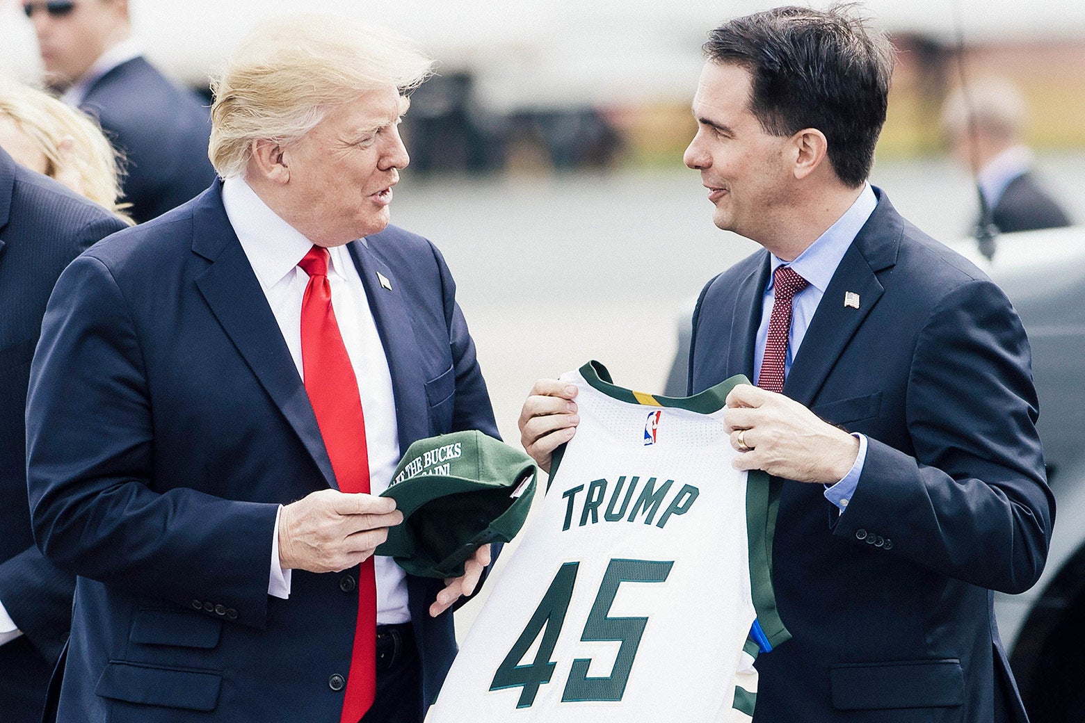 President Donald Trump and Wisconsin Gov. Scott Walker.