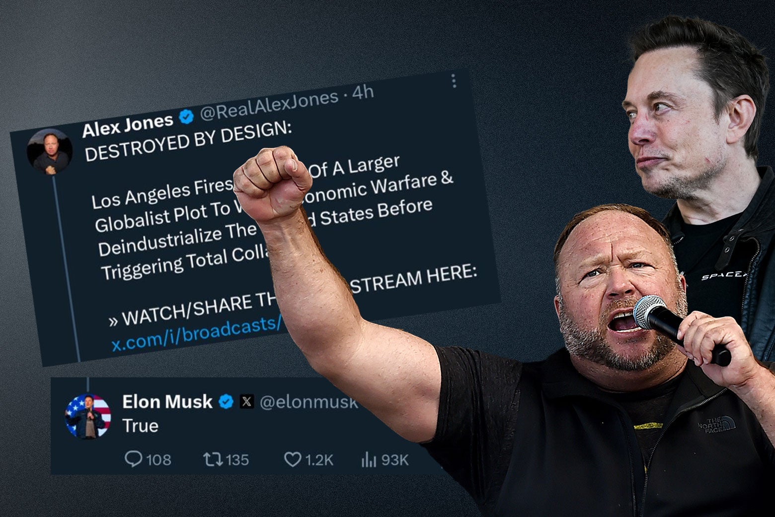 Los Angeles fires: Elon Musk spreads Alex Jones’ wild conspiracy theory.