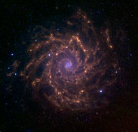 Spitzer Space Telescope view of M74