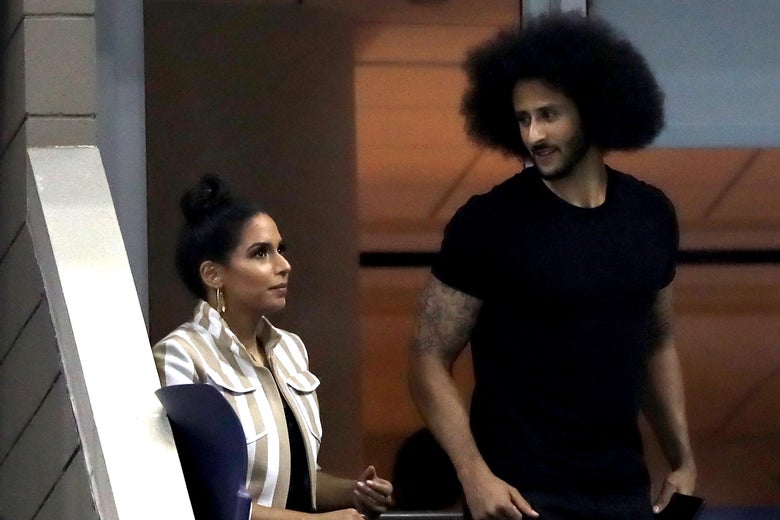Colin Kaepernick attending the 2018 U.S. Open.