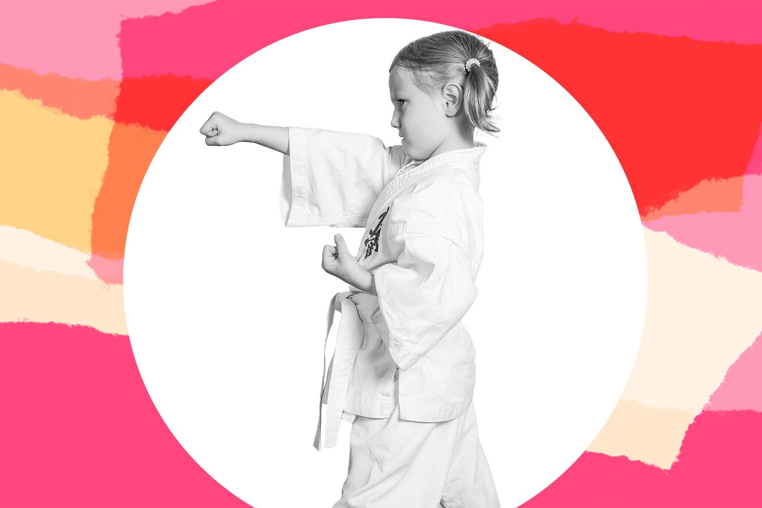 A 4-year-old does martial arts.