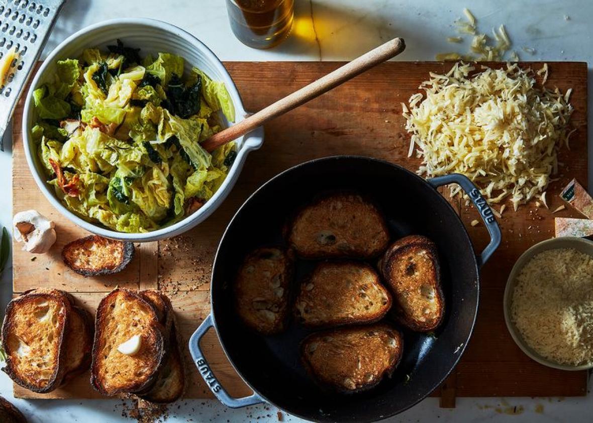 Recipe for Jamie Oliver's genius cabbage soup.