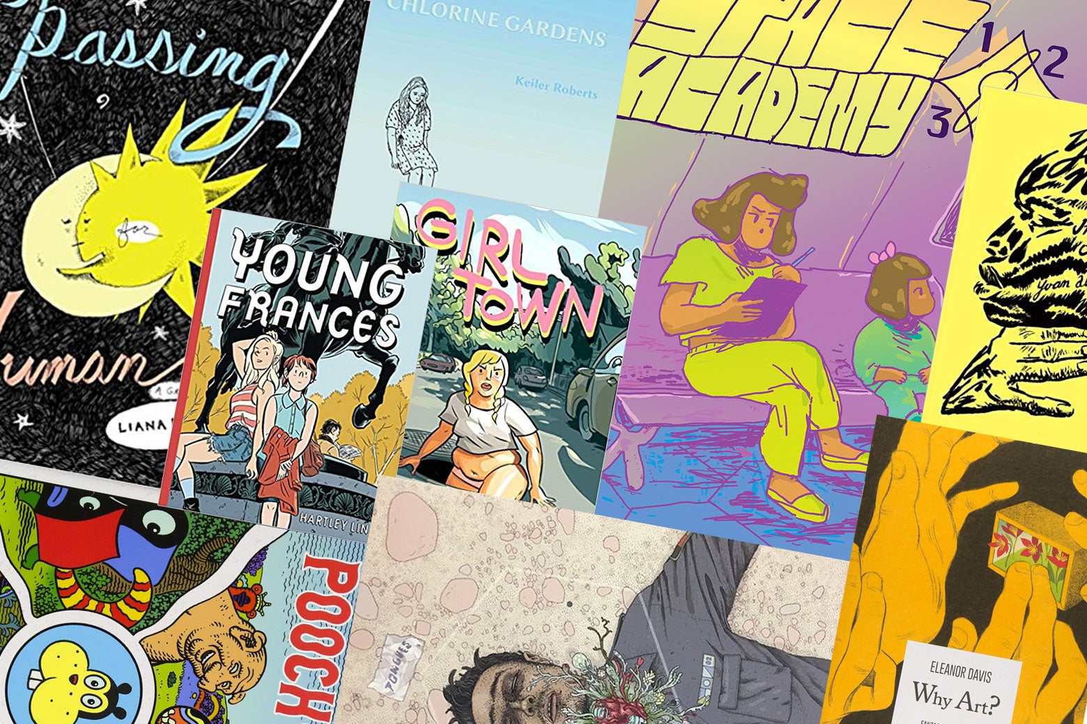 A collage of the print finalists for the Cartoonist Studio Prize