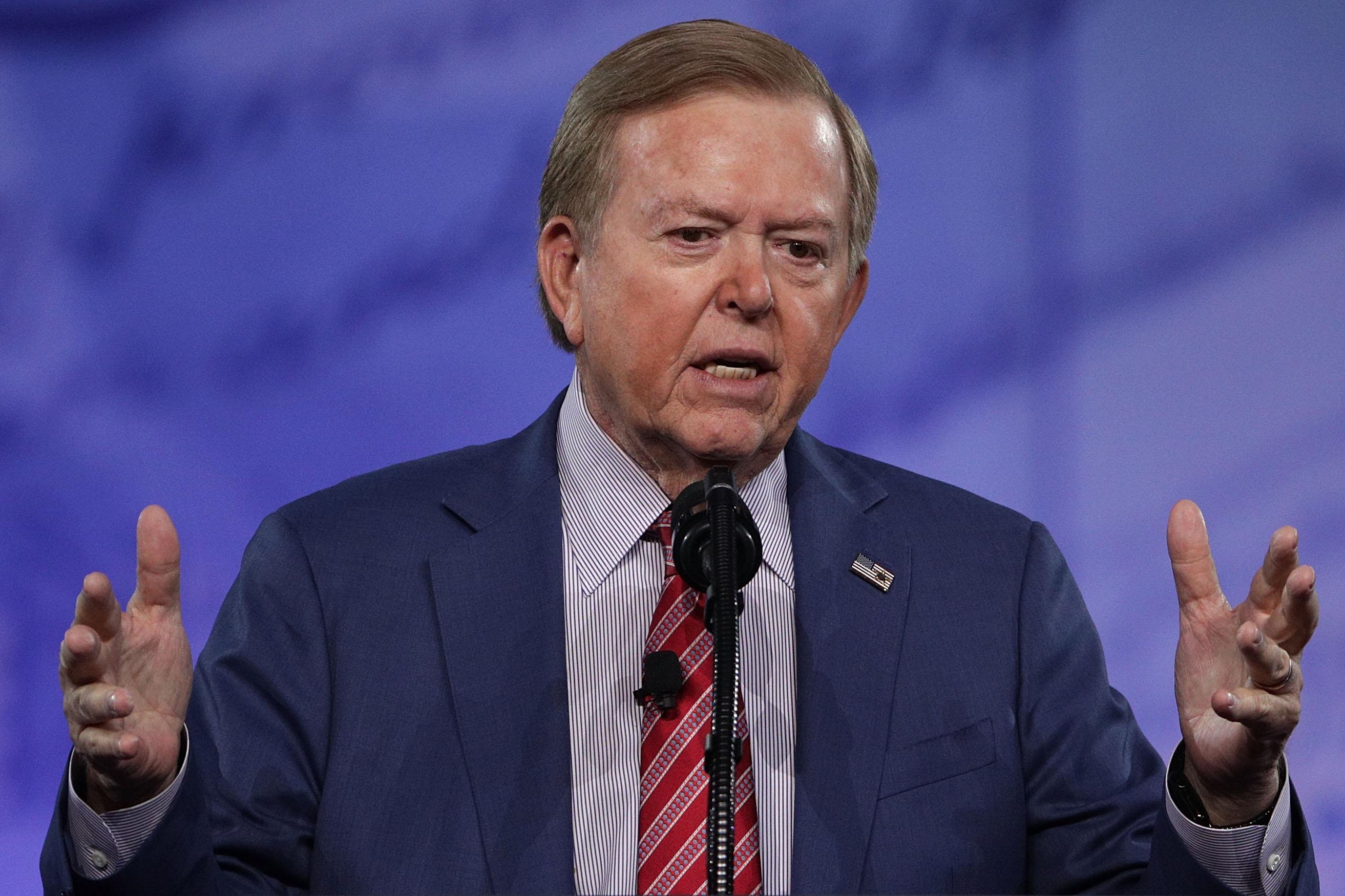Lou Dobbs speaks during the Conservative Political Action Conference at the Gaylord National Resort and Convention Center February 24, 2017 in National Harbor, Maryland. 