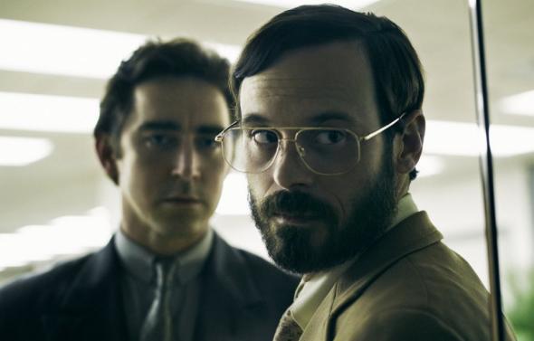 Joe MacMillan (Lee Pace) and Gordon Clark (Scoot McNairy) in Halt and Catch Fire.