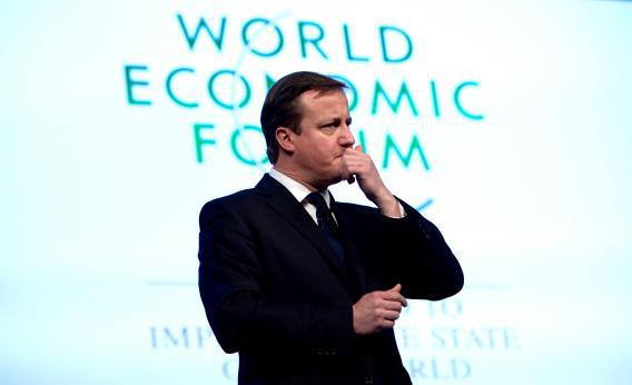 British Prime Minister David Cameron at Davos, Jan. 24, 2013