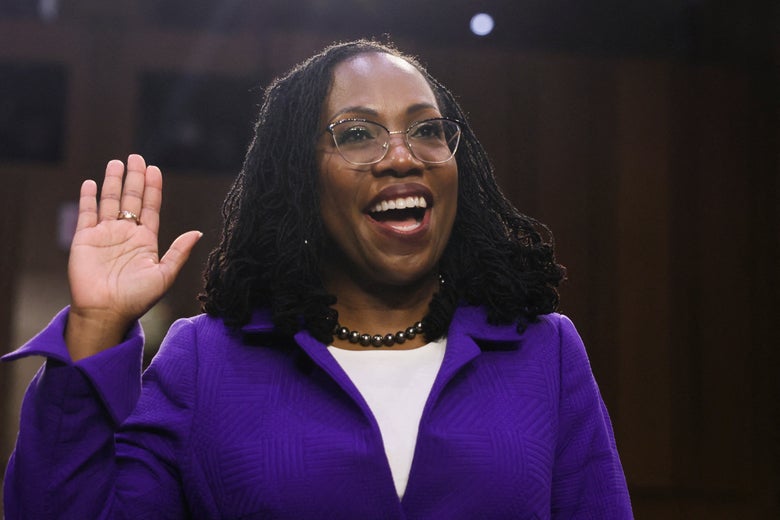 Judge Ketanji Brown Jackson is sworn in to testify at her U.S. Senate Judiciary Committee confirmation hearing on her nomination to the U.S. Supreme Court.