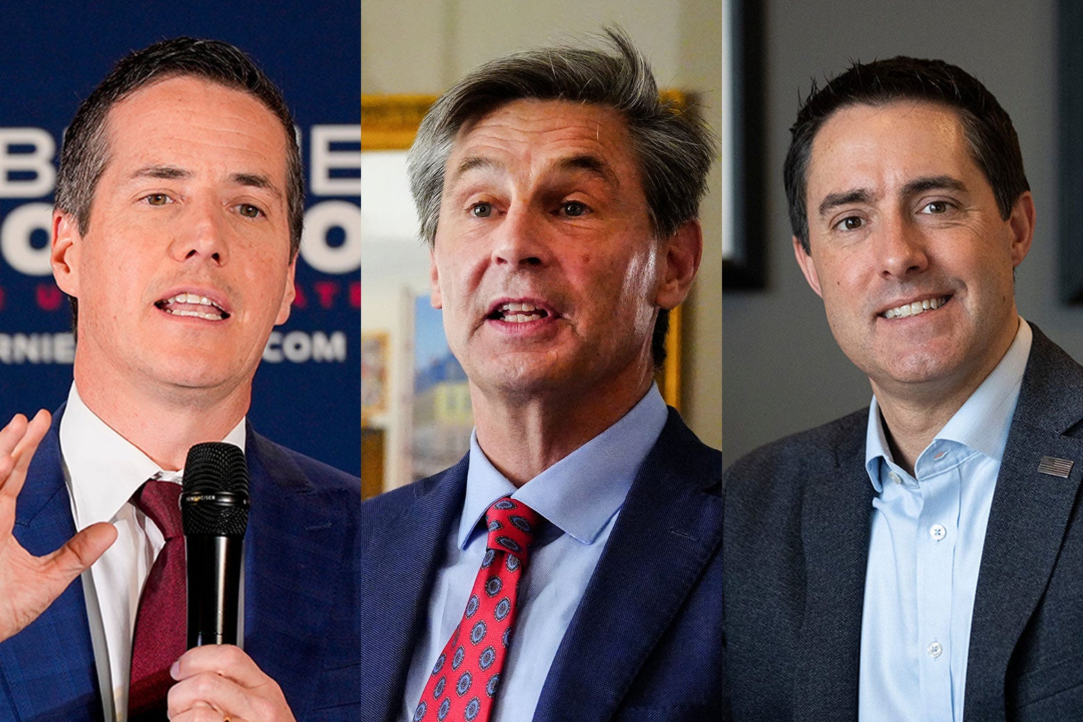 From left to right: Ohio Senate candidates Bernie Moreno, Matt Dolan, and Frank LaRose.