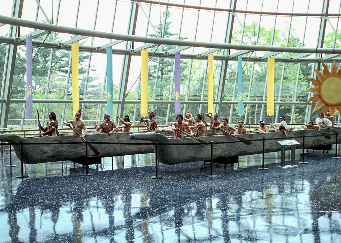 Dugout canoe replicas.