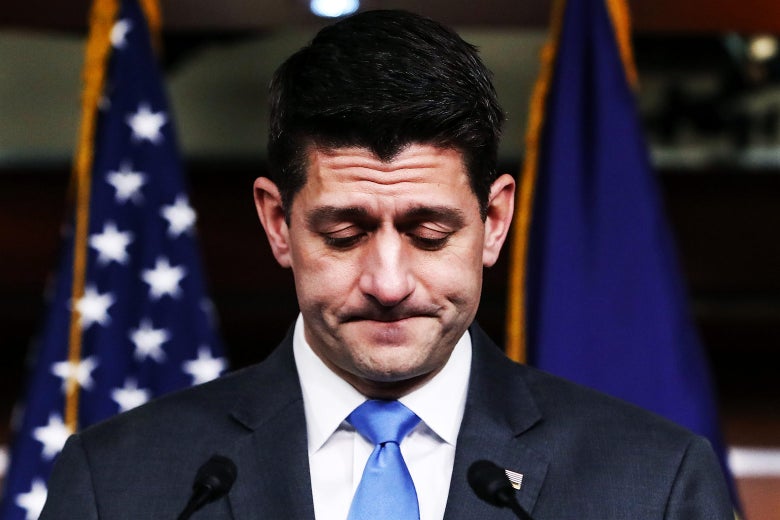 House Speaker Paul Ryan announces he will not seek re-election for another term in Congress, during a news conference on Wednesday in Washington.