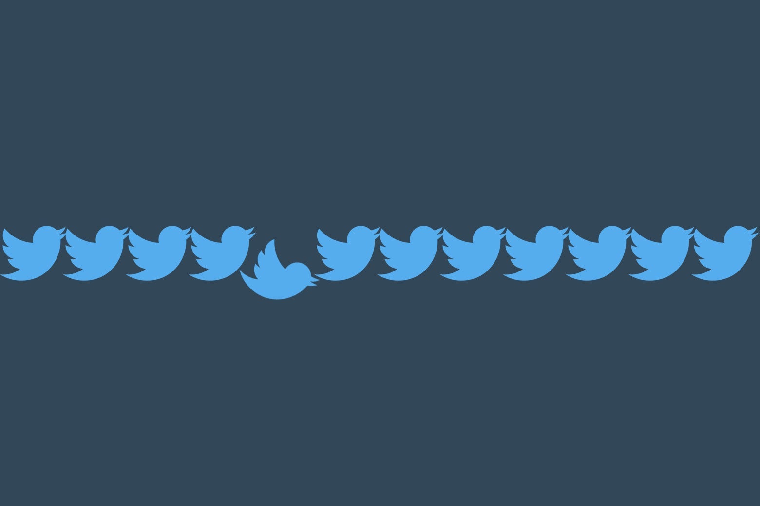 A broken chain of Twitter birds.