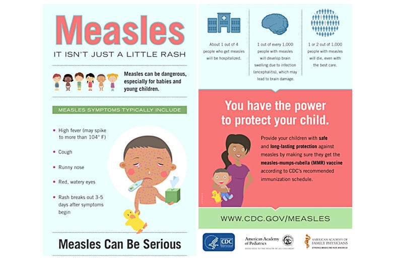 An infographic illustrating the seriousness of measles.
