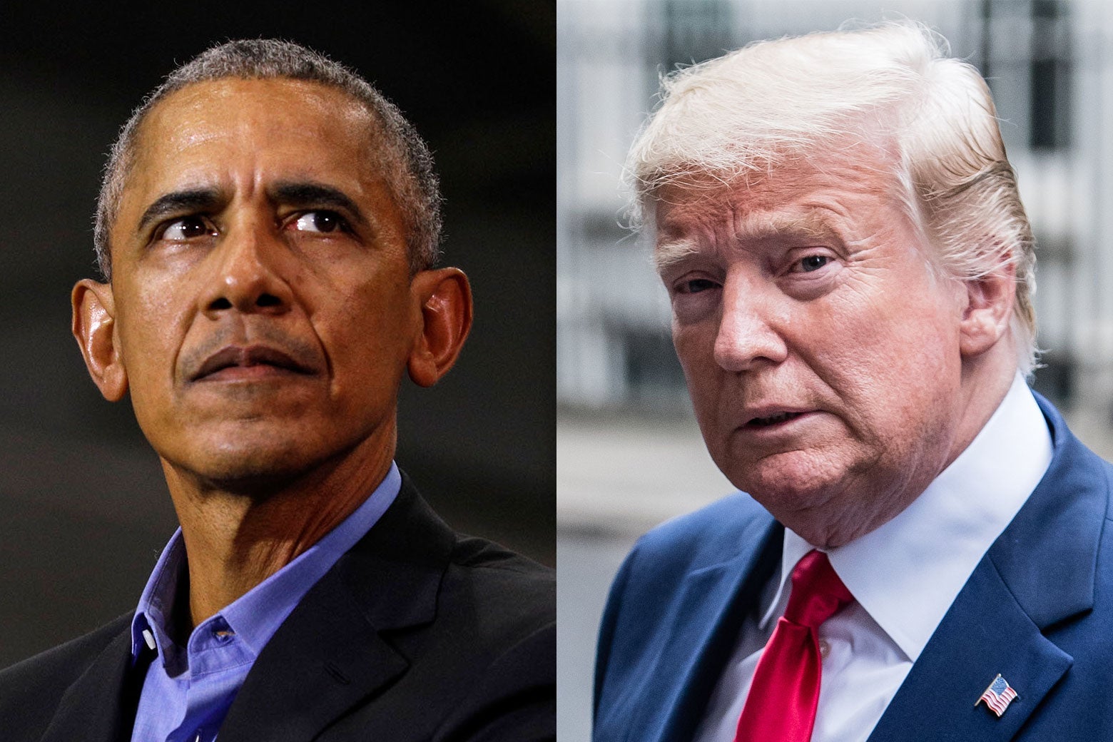 Photo side-by-side of former President Barack Obama and President Donald Trump