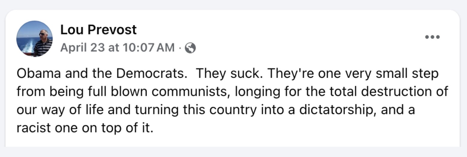 A pro-Trump screenshot from the pope's brother's Facebook.