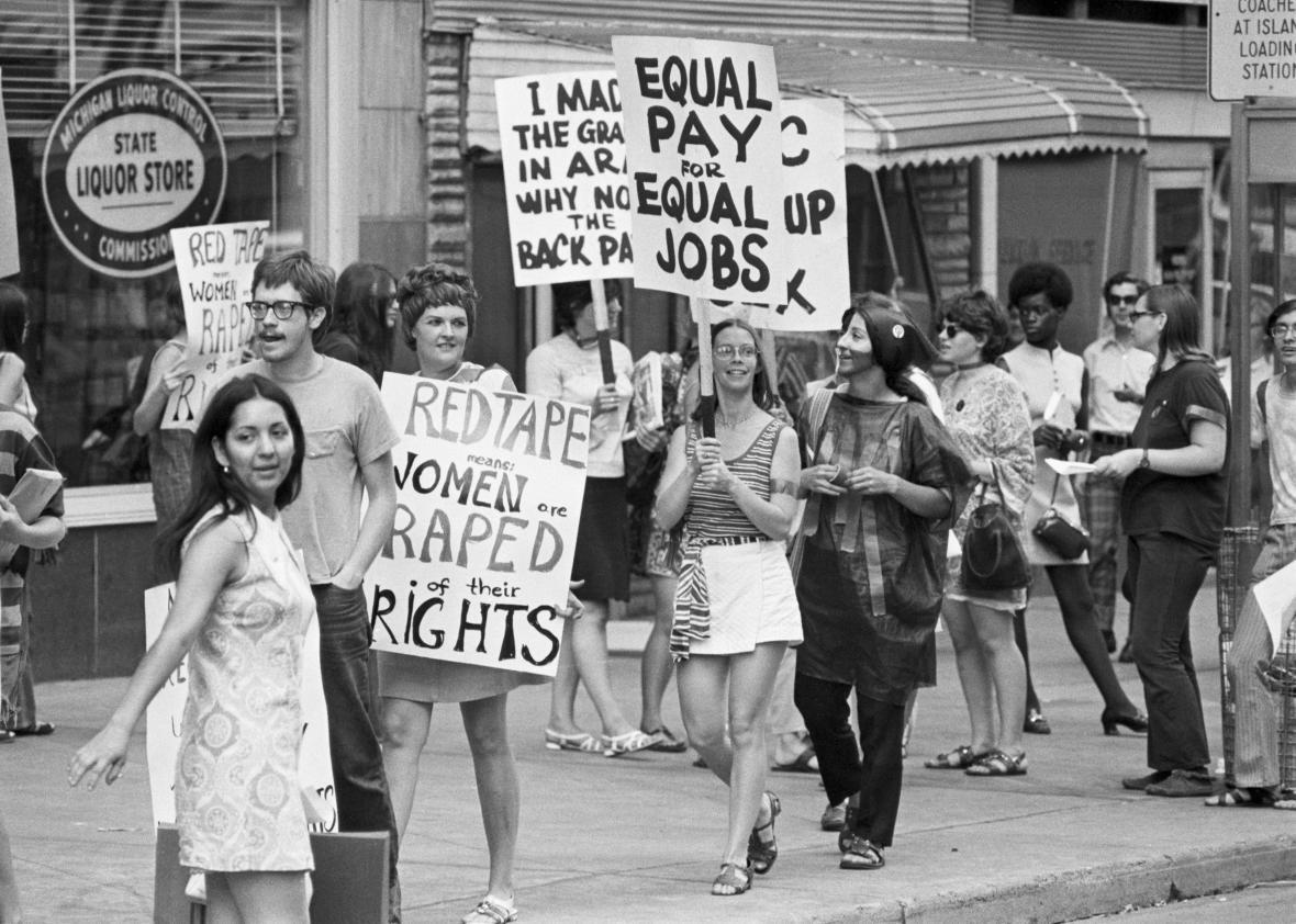 Women's Liberation Coalition March in Detroit, Michigan on August 26, 1970.