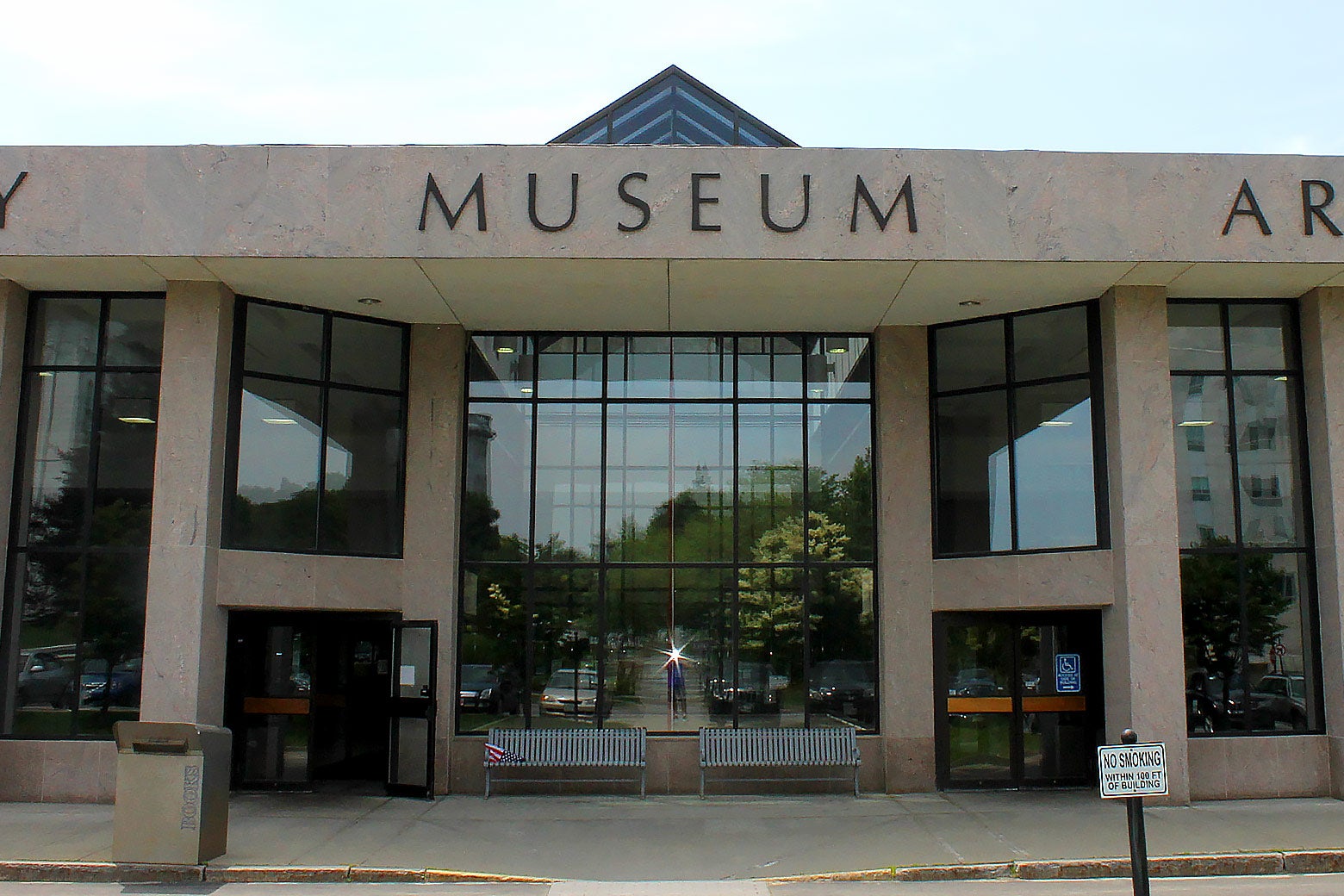Exterior of a concrete library.