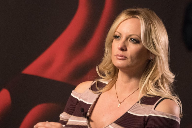 Stormy Daniels during an interview in Berlin on October 11, 2018.