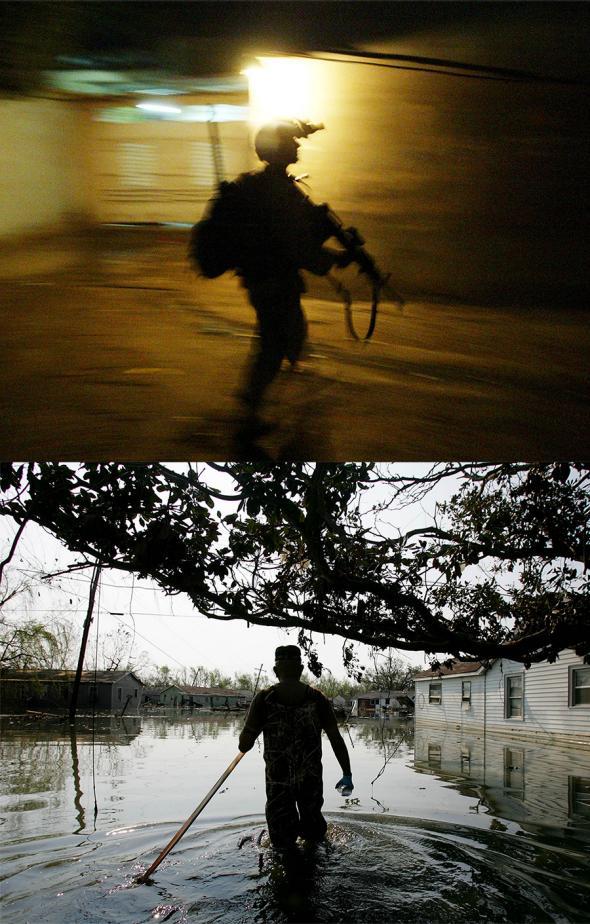 Silhouette patrol Katrina Iraq