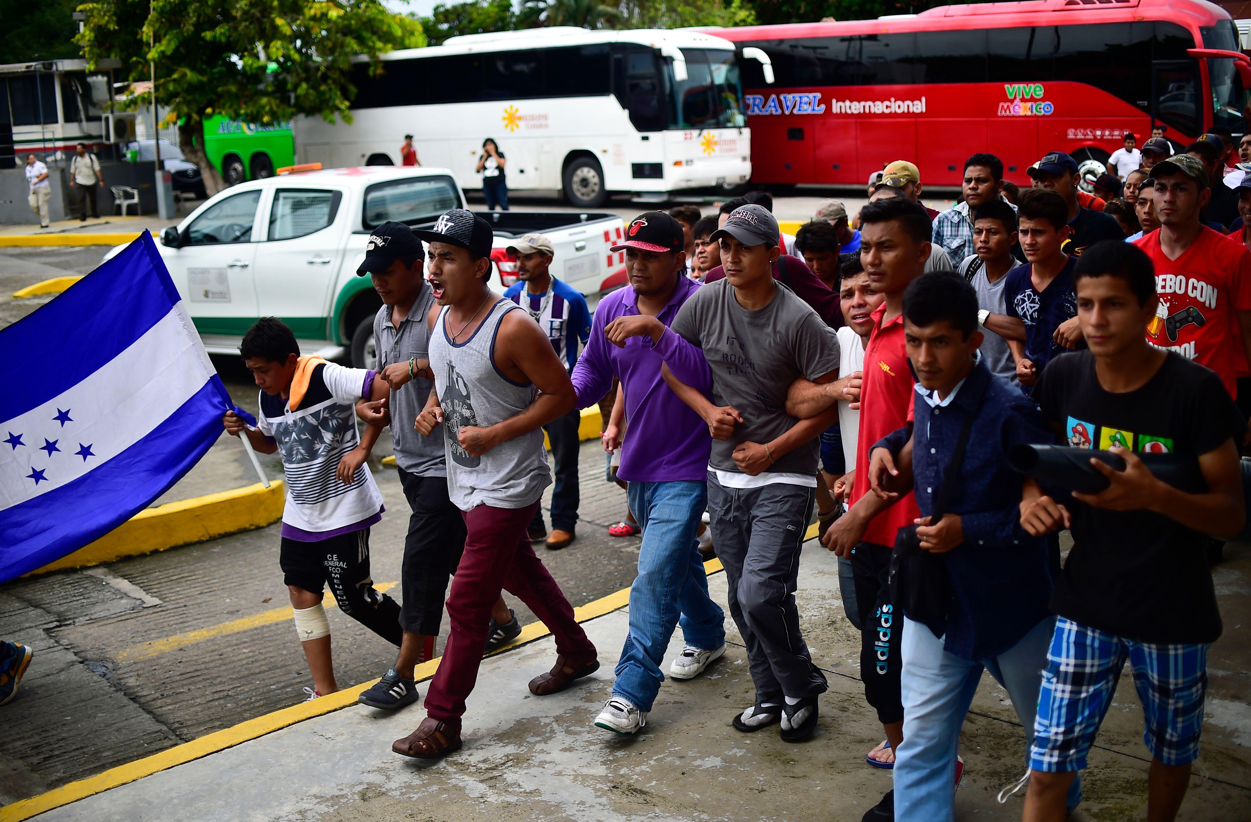 Part Of Honduran Migrant Caravan Has Crossed Into Mexico.