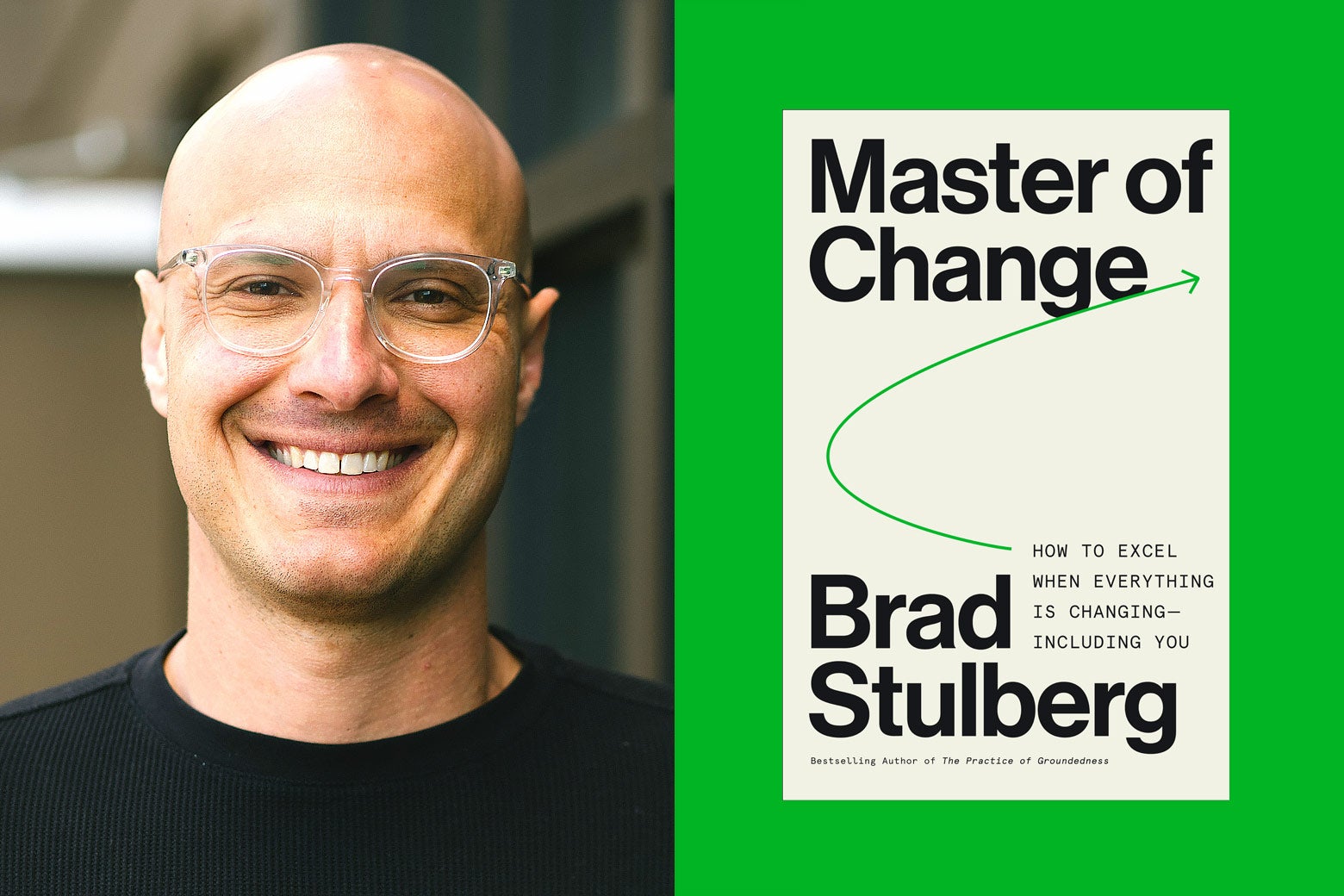 A bald white man with glasses; the cover of Master of Change.