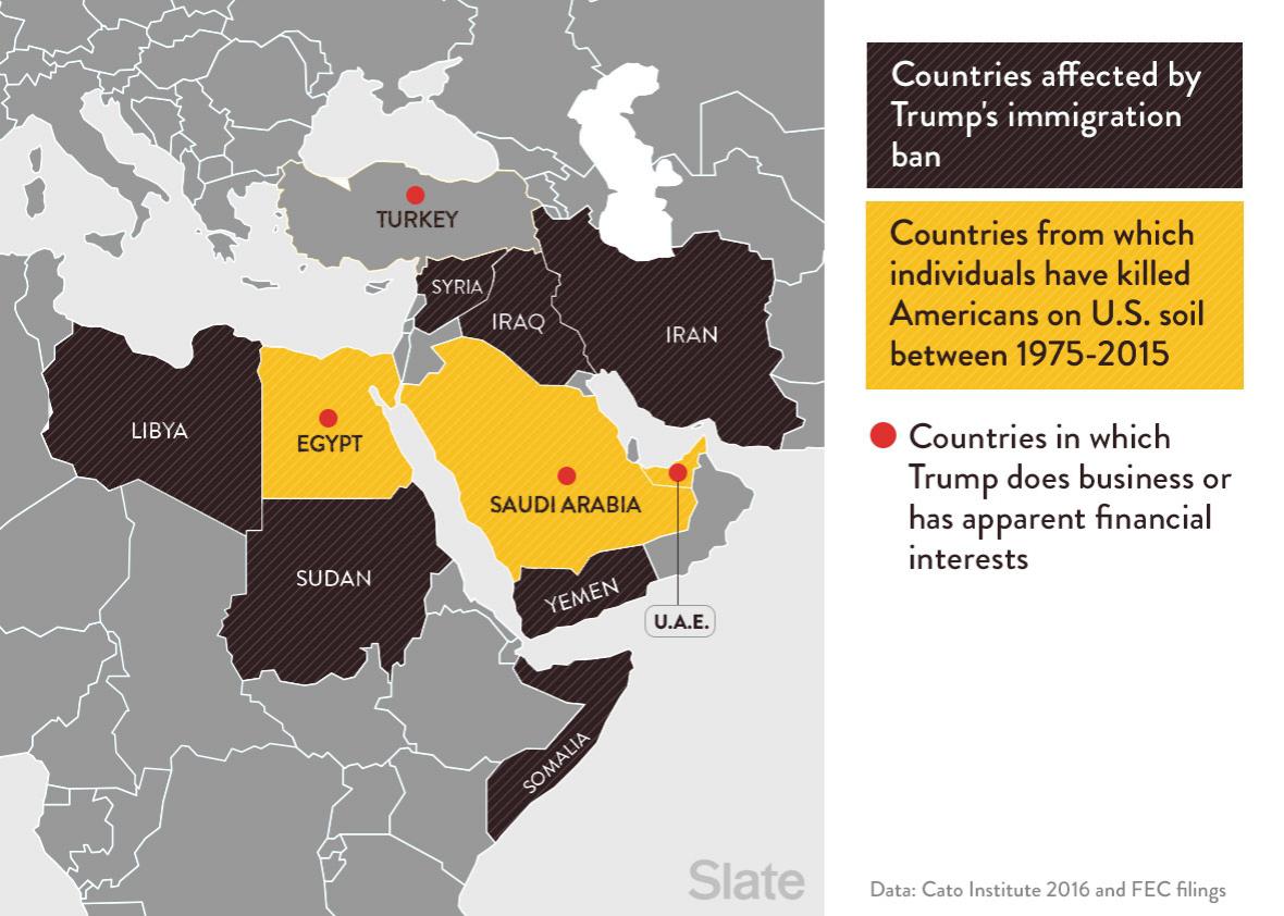 Did Trump write the Muslim ban with his business in mind?