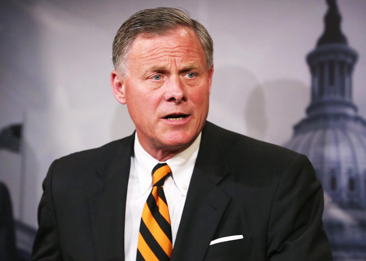 Sen. Richard Burr speaks about veterans affairs during a news conference on Capitol Hill, June 3, 2014 in Washington, DC.