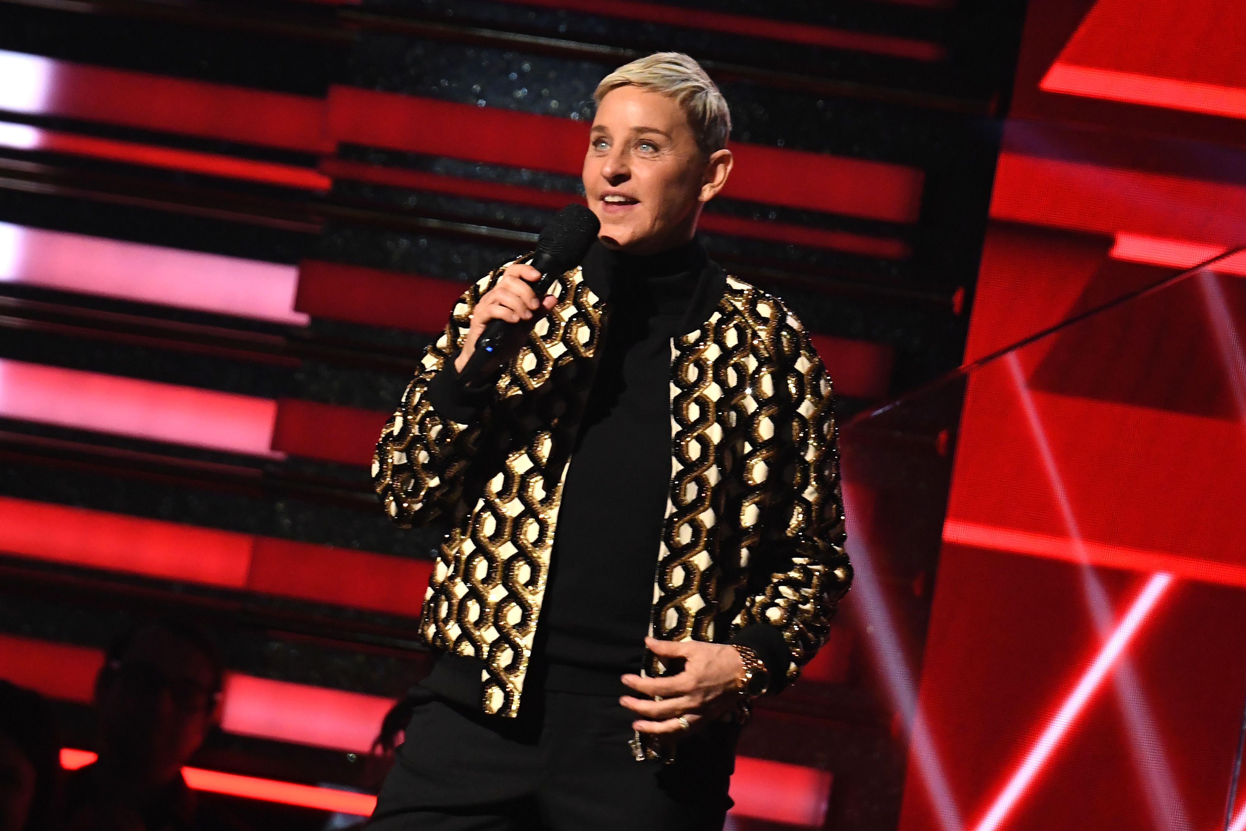 Ellen DeGeneres introduces Lil Nas X and Billy Ray Cyrus during the 62nd Annual Grammy Awards on Jan. 26, 2020, in Los Angeles.