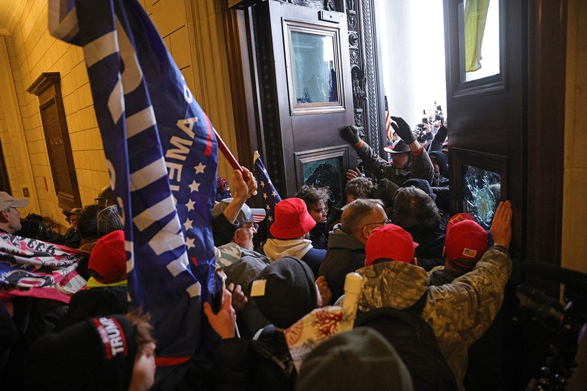 Rioters break into the U.S. Capitol. Win McNamee/Getty Images