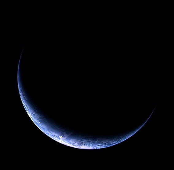 Earth, as seen by the Rosetta spacecraft