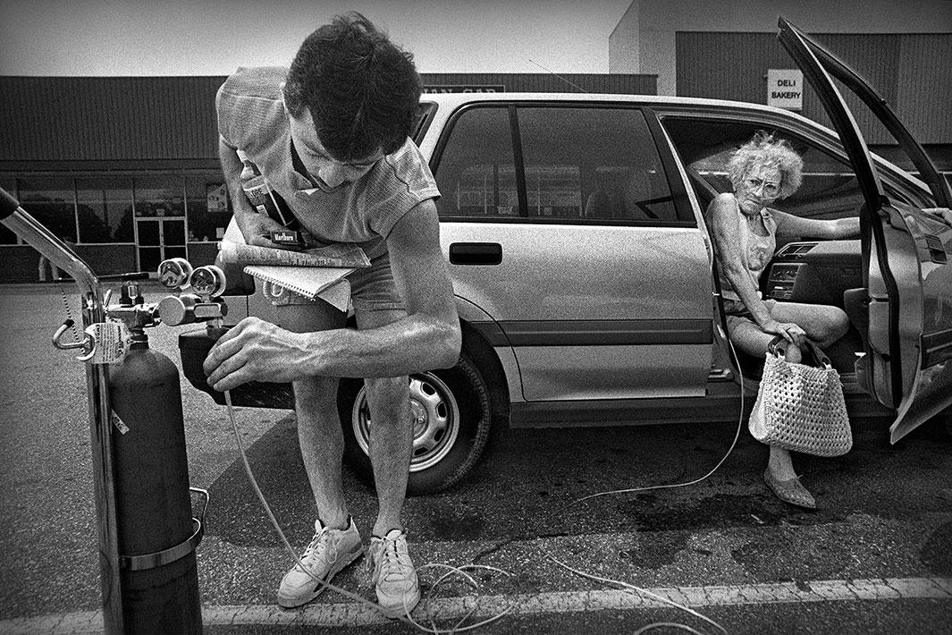 Outside Asheville, NC, August 1990, with Bob.