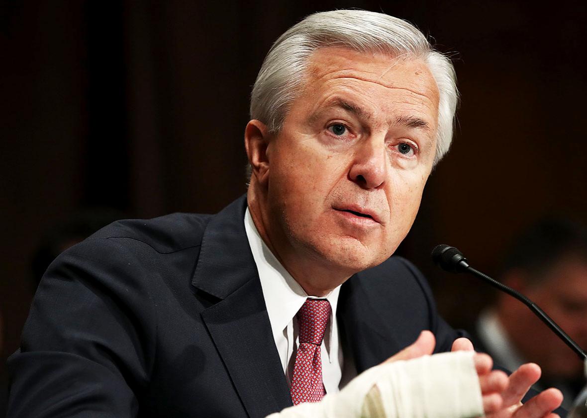 John Stumpf, chairman and CEO of the Wells Fargo & Company, testifies before the Senate Banking, Housing and Urban Affairs Committee September 20, 2016 in Washington, DC.  