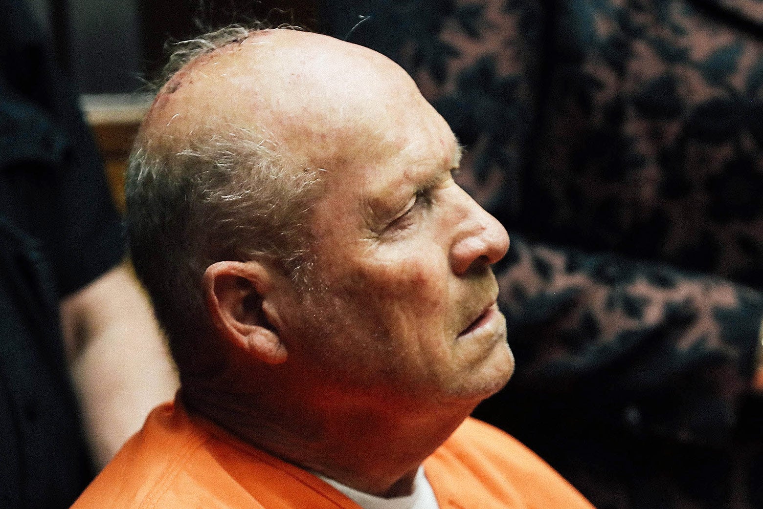 Joseph DeAngelo, the suspected Golden State Killer, appears in court for his arraignment on April 27 in Sacramento, California. 