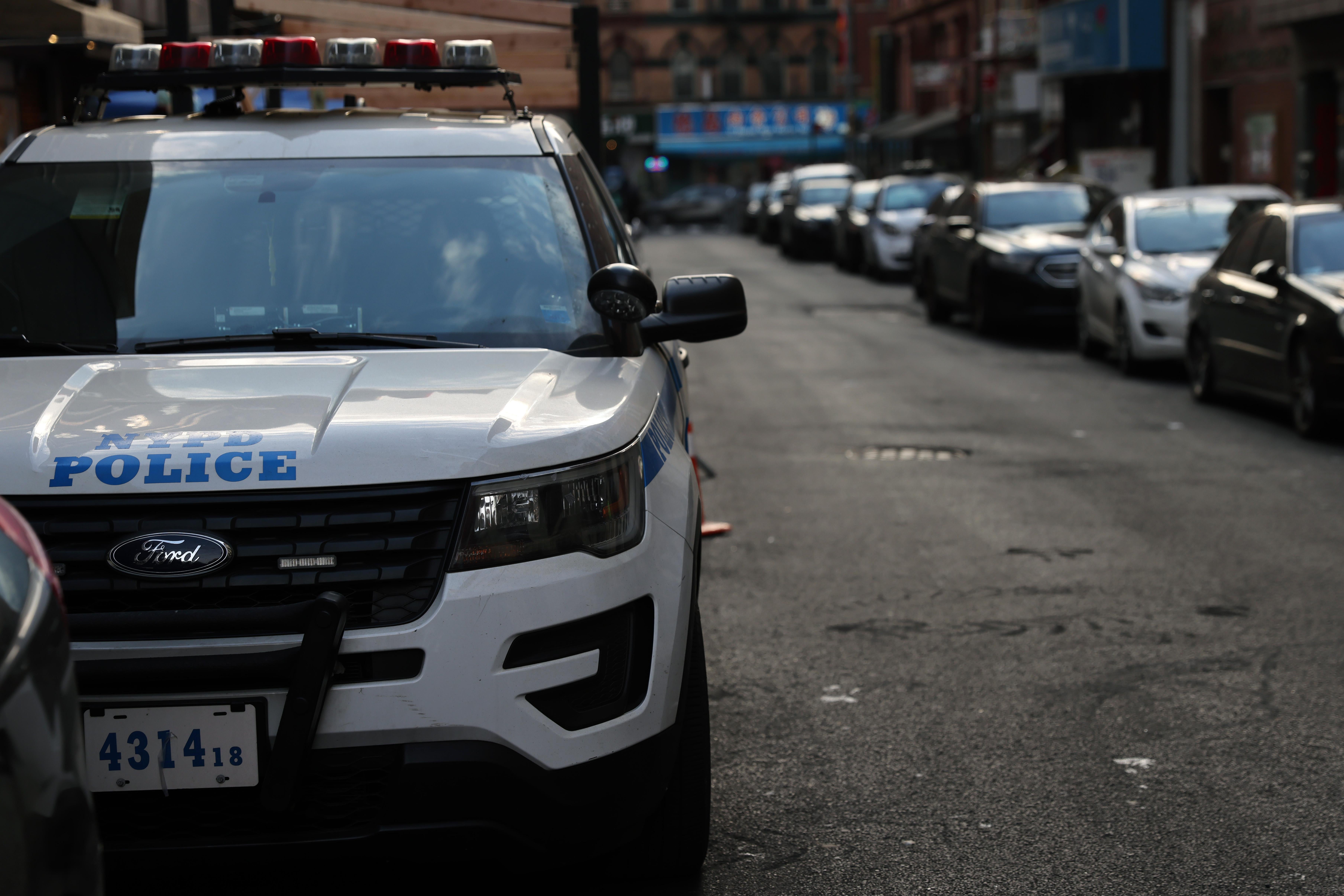 A police car seen on a Manhattan street