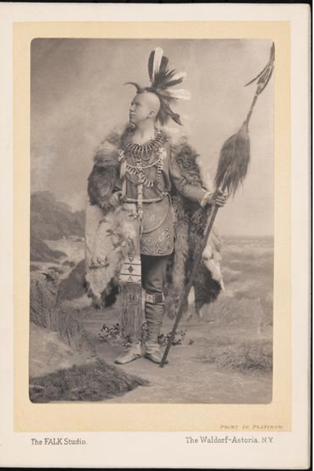 A man dressed in Algonquin costume. 