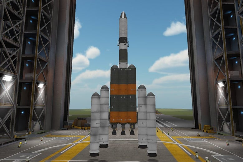The first ship in the Dimitri series. It has three very large fuel engines and four very large rocket boosters, and it’s vaguely in the shape of a paper airplane for aerodynamic purposes.