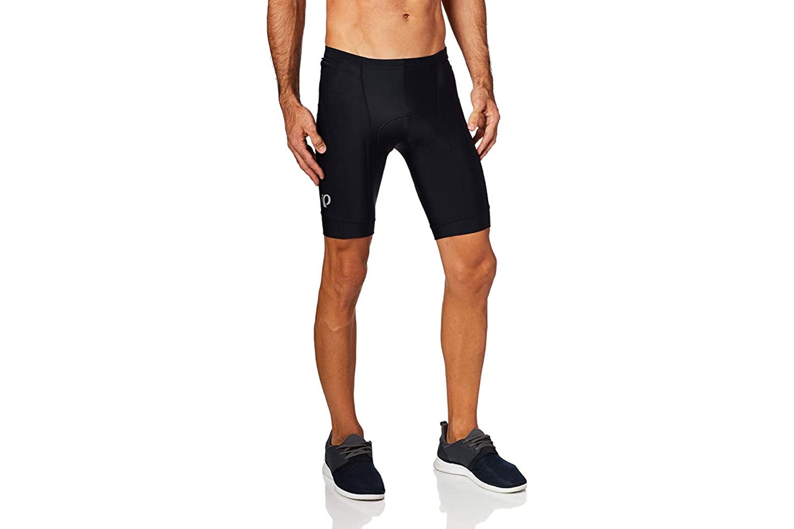 A model wearing black bike shorts.