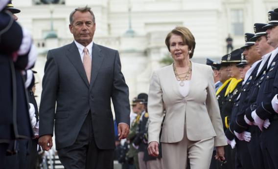 Speaker of the House John Boehner and Democratic Leader Nancy Pelosi.